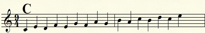 key of c major interval scales