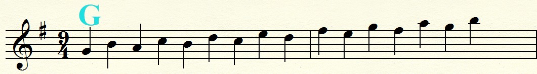 key of g major interval scales